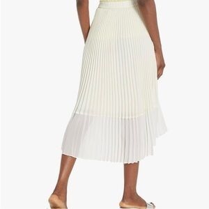 Club Monaco Cream Pleated Midi Skirt